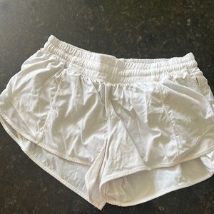 white hotty hot lululemon shorts